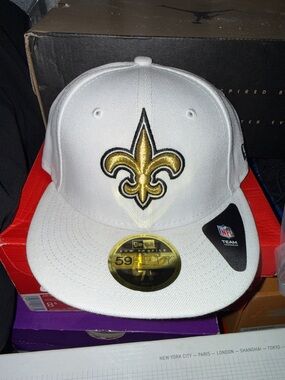 New Era White & Gold New Orleans Saints Fitted Cap